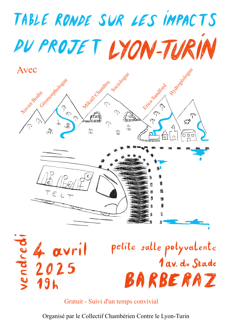 4 avril : Table ronde sur les impacts du projet Lyon-Turin (Barberaz)