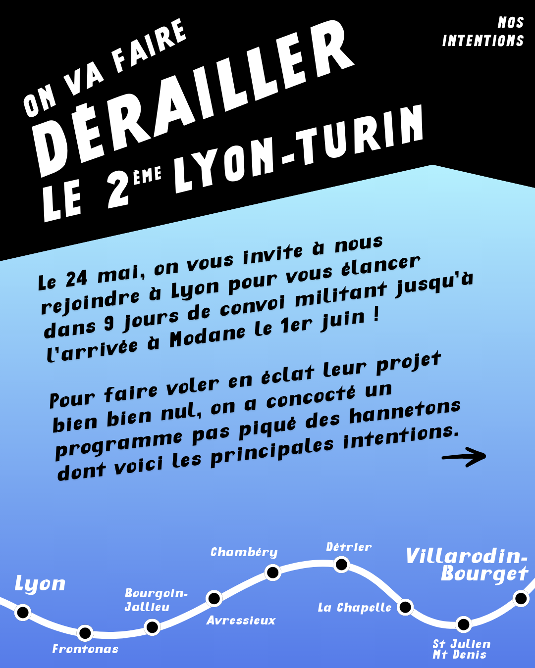 Nos intentions pour les Déraillantes !