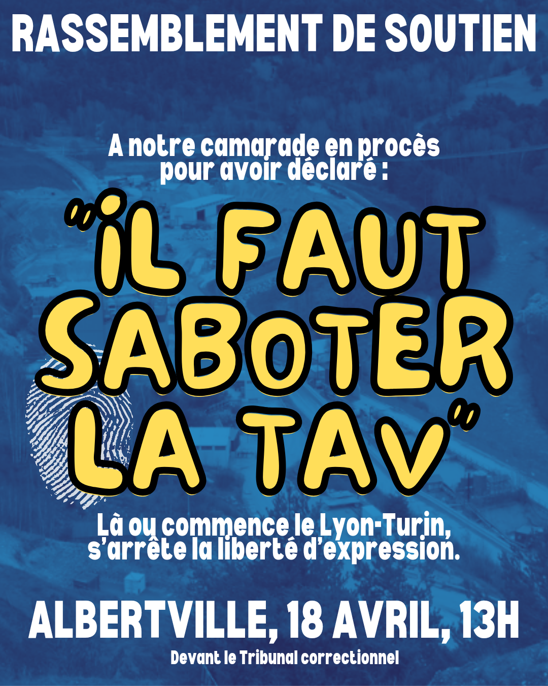 Rassemblement de soutien le 18 avril devant le tribunal d’albertville
