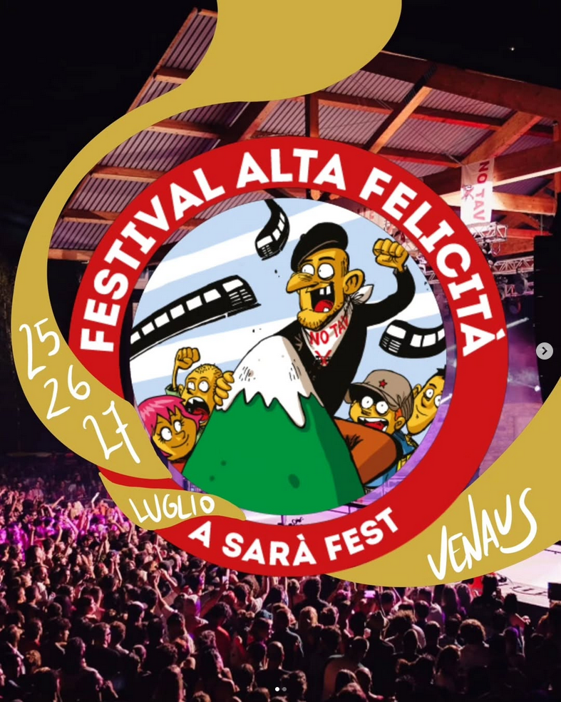 25, 26 et 27 juillet : Festival Alta Felicità à Venaus (Italie)