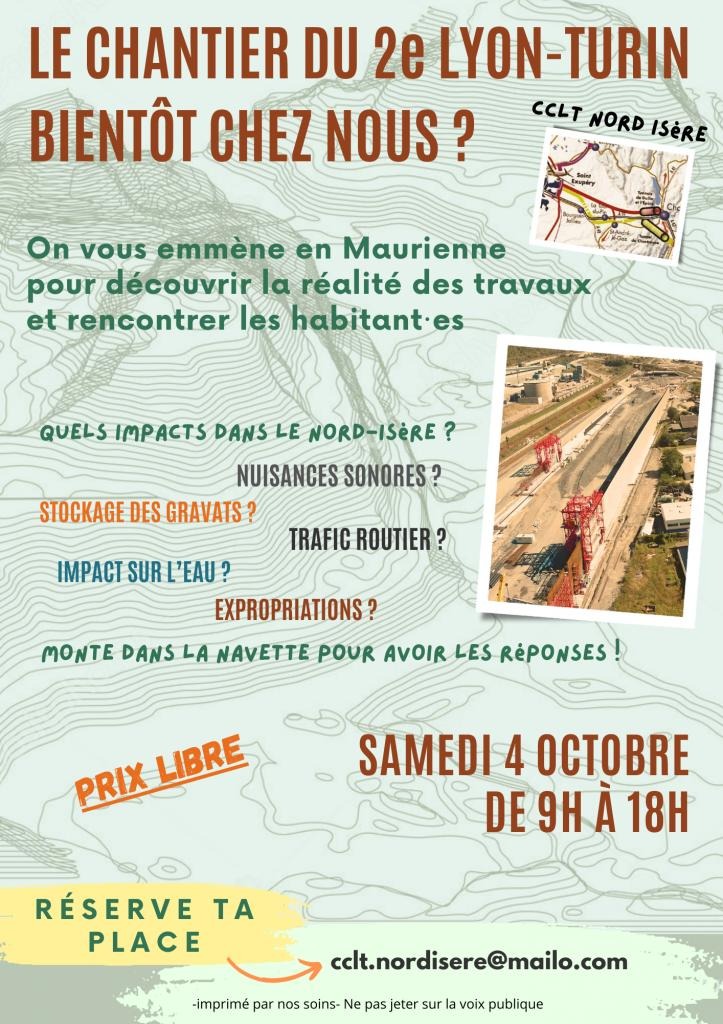 Visite aux chantiers du Lyon-Turin : Prochaine navette le samedi 4 octobre.