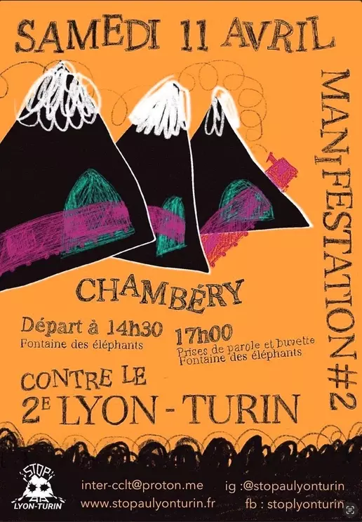Chambéry : Manifestation internationale contre le 2e Lyon Turin